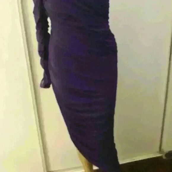 Fashion Nova sexy one shoulder purple statement fancy party/cocktail dress  L - Picture 2 of 6